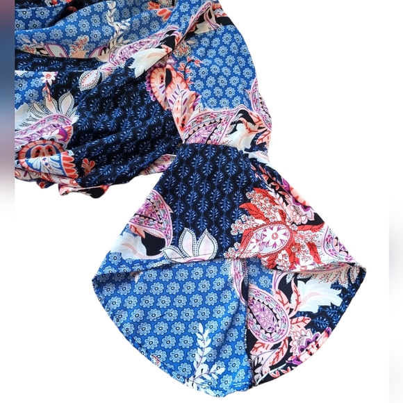 Chenault Flowy Patchwork Wrap Around Floral Blouse. - Picture 9 of 9